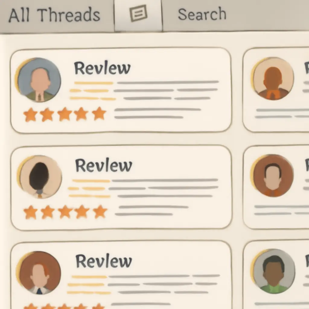 Forum review threads A crowded online forum full of book review threads